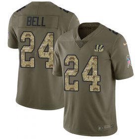 Wholesale Cheap Nike Bengals #24 Vonn Bell Olive/Camo Youth Stitched NFL Limited 2017 Salute To Service Jersey