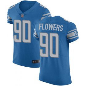 Wholesale Cheap Nike Lions #90 Trey Flowers Blue Team Color Men\'s Stitched NFL Vapor Untouchable Elite Jersey