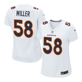 Wholesale Cheap Nike Broncos #58 Von Miller White Women\'s Stitched NFL Game Event Jersey