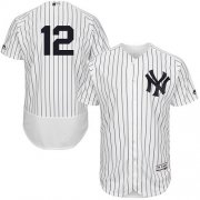 Wholesale Cheap Yankees #12 Wade Boggs White Strip Flexbase Authentic Collection Stitched MLB Jersey