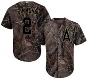Wholesale Cheap Angels of Anaheim #2 Andrelton Simmons Camo Realtree Collection Cool Base Stitched MLB Jersey