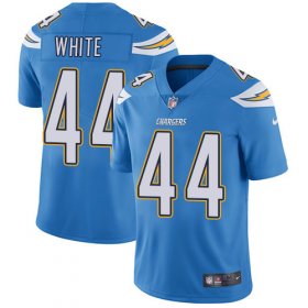Wholesale Cheap Nike Chargers #44 Kyzir White Electric Blue Alternate Men\'s Stitched NFL Vapor Untouchable Limited Jersey