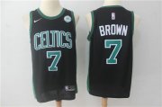 Wholesale Cheap Nike Boston Celtics 7 Jaylen Brown Black NBA Swingman Jersey