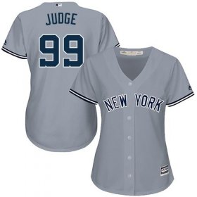 Wholesale Cheap Yankees #99 Aaron Judge Grey Road Women\'s Stitched MLB Jersey