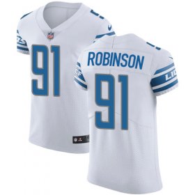 Wholesale Cheap Nike Lions #91 A\'Shawn Robinson White Men\'s Stitched NFL Vapor Untouchable Elite Jersey