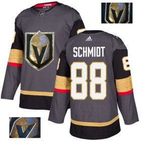 Wholesale Cheap Adidas Golden Knights #88 Nate Schmidt Grey Home Authentic Fashion Gold Stitched NHL Jersey