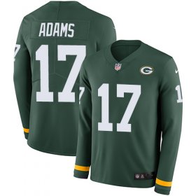 Wholesale Cheap Nike Packers #17 Davante Adams Green Team Color Men\'s Stitched NFL Limited Therma Long Sleeve Jersey