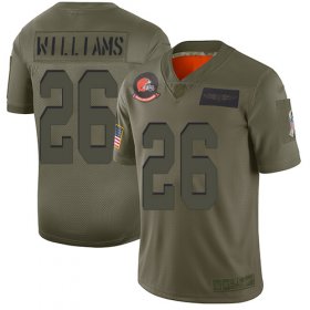 Wholesale Cheap Nike Browns #26 Greedy Williams Camo Men\'s Stitched NFL Limited 2019 Salute To Service Jersey
