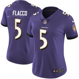 Wholesale Cheap Nike Ravens #5 Joe Flacco Purple Team Color Women\'s Stitched NFL Vapor Untouchable Limited Jersey
