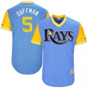 Wholesale Cheap Rays #5 Matt Duffy Light Blue "Duffman" Players Weekend Authentic Stitched MLB Jersey