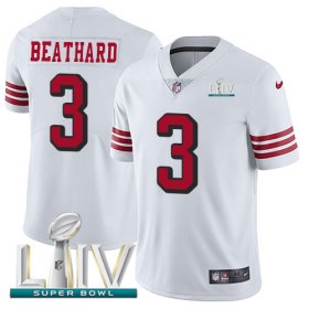 Wholesale Cheap Nike 49ers #3 C.J. Beathard White Super Bowl LIV 2020 Rush Men\'s Stitched NFL Vapor Untouchable Limited Jersey