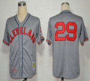 Wholesale Cheap Mitchell And Ness 1948 Indians #29 Satchel Paige Grey Stitched MLB Jersey