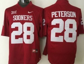 Wholesale Cheap Men\'s Oklahoma Sooners #28 Adrian Peterson Red College Football Nike Jersey