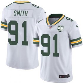 Wholesale Cheap Nike Packers #91 Preston Smith White Men\'s 100th Season Stitched NFL Vapor Untouchable Limited Jersey