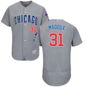 Wholesale Cheap Cubs #31 Greg Maddux Grey Flexbase Authentic Collection Road Stitched MLB Jersey