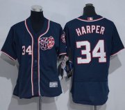 Wholesale Cheap Nationals #34 Bryce Harper Navy Blue Flexbase Authentic Women's Stitched MLB Jersey