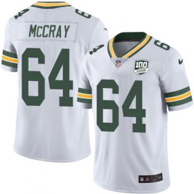 Wholesale Cheap Nike Packers #64 Justin McCray White Men\'s 100th Season Stitched NFL Vapor Untouchable Limited Jersey