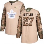 Wholesale Cheap Adidas Maple Leafs #27 Darryl Sittler Camo Authentic 2017 Veterans Day Stitched NHL Jersey