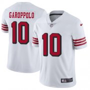 Wholesale Cheap Nike 49ers #10 Jimmy Garoppolo White Rush Men's Stitched NFL Vapor Untouchable Limited Jersey