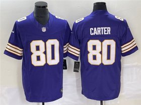 Wholesale Cheap Men\'s Minnesota Vikings #80 Cris Carter Purple 2023 F.U.S.E. Vapor Untouchable Limited Stitched Jersey