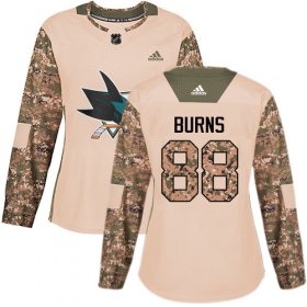 Wholesale Cheap Adidas Sharks #88 Brent Burns Camo Authentic 2017 Veterans Day Women\'s Stitched NHL Jersey