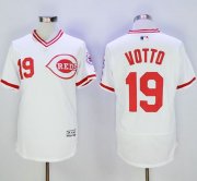 Wholesale Cheap Reds #19 Joey Votto White Flexbase Authentic Collection Cooperstown Stitched MLB Jersey