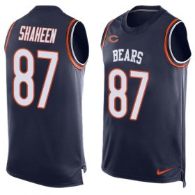 Wholesale Cheap Nike Bears #87 Adam Shaheen Navy Blue Team Color Men\'s Stitched NFL Limited Tank Top Jersey