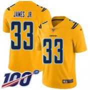 Wholesale Cheap Nike Chargers #33 Derwin James Jr Gold Men's Stitched NFL Limited Inverted Legend 100th Season Jersey