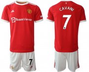 Wholesale Cheap Men 2021-2022 Club Manchester United home red 7 Adidas Soccer Jersey