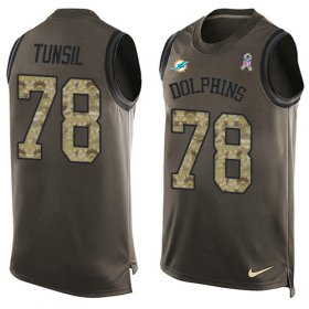 Wholesale Cheap Nike Dolphins #78 Laremy Tunsil Green Men\'s Stitched NFL Limited Salute To Service Tank Top Jersey