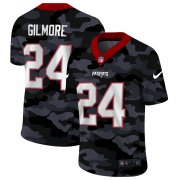 Cheap New England Patriots #24 Stephon Gilmore Men's Nike 2020 Black CAMO Vapor Untouchable Limited Stitched NFL Jersey
