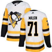 Wholesale Cheap Adidas Penguins #71 Evgeni Malkin White Road Authentic Stitched NHL Jersey