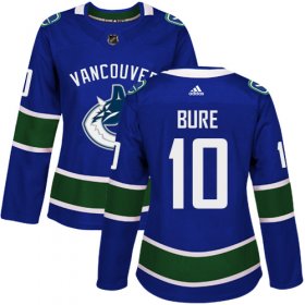 Wholesale Cheap Adidas Canucks #10 Pavel Bure Blue Home Authentic Women\'s Stitched NHL Jersey