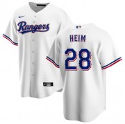 Cheap Men's Texas Rangers #28 Jonah Heim White Cool Base Stitched Baseball Jersey