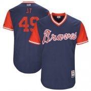 Wholesale Cheap Braves #49 Julio Teheran Navy "JT" Players Weekend Authentic Stitched MLB Jersey