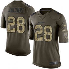 Wholesale Cheap Nike Raiders #28 Josh Jacobs Green Men\'s Stitched NFL Limited 2015 Salute To Service Jersey