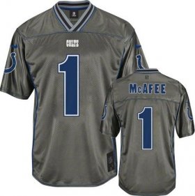 Wholesale Cheap Nike Colts #1 Pat McAfee Grey Men\'s Stitched NFL Elite Vapor Jersey