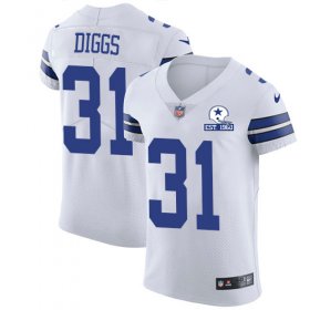 Wholesale Cheap Nike Cowboys #31 Trevon Diggs White Men\'s Stitched With Established In 1960 Patch NFL New Elite Jersey