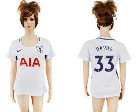Wholesale Cheap Women\'s Tottenham Hotspur #33 Davies Home Soccer Club Jersey