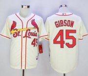 Wholesale Cheap Cardinals #45 Bob Gibson Cream Cool Base Stitched MLB Jersey