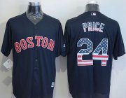 Wholesale Cheap Red Sox #24 David Price Navy Blue USA Flag Fashion Stitched MLB Jersey