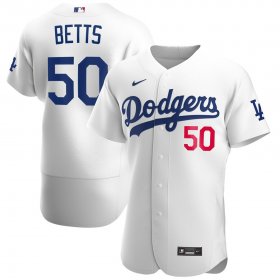 Wholesale Cheap Los Angeles Dodgers #50 Mookie Betts Men\'s Nike White 2020 Home Official Authentic Player MLB Jersey