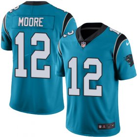Wholesale Cheap Nike Panthers #12 DJ Moore Blue Youth Stitched NFL Limited Rush Jersey