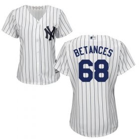Wholesale Cheap Yankees #68 Dellin Betances White Strip Home Women\'s Stitched MLB Jersey