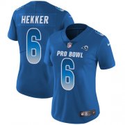 Wholesale Cheap Nike Rams #6 Johnny Hekker Royal Women's Stitched NFL Limited NFC 2018 Pro Bowl Jersey