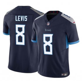 Men\'s Tennessee Titans #8 Will Levis Navy 2023 F.U.S.E. Vapor Limited Throwback Stitched Jersey