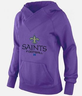 Wholesale Cheap Women\'s New Orleans Saints Big & Tall Critical Victory Pullover Hoodie Purple