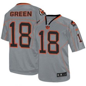 Wholesale Cheap Nike Bengals #18 A.J. Green Lights Out Grey Men\'s Stitched NFL Elite Jersey