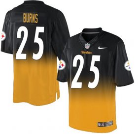 Wholesale Cheap Nike Steelers #25 Artie Burns Black/Gold Men\'s Stitched NFL Elite Fadeaway Fashion Jersey