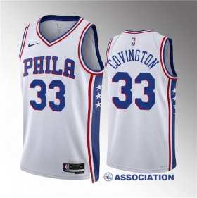 Men\'s Philadelphia 76ers #33 Robert Covington White Association Edition Stitched Jersey
